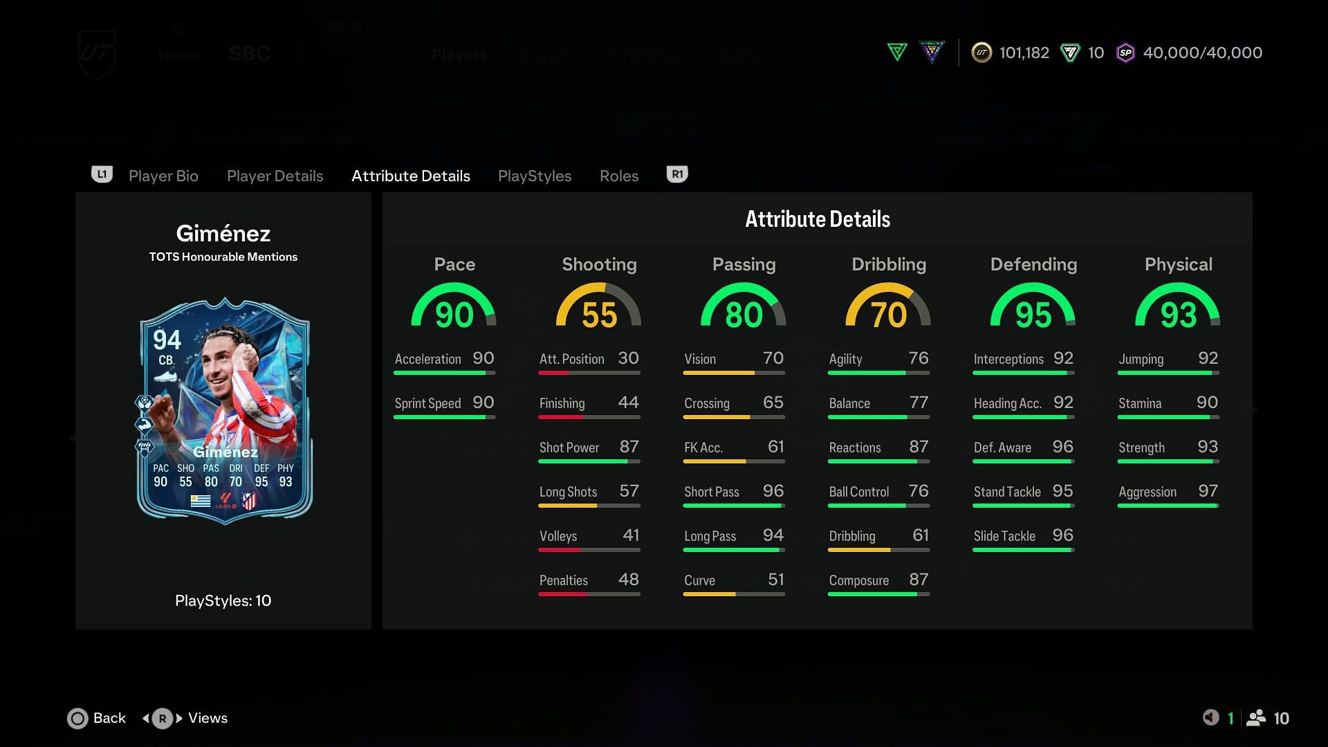 The stats (Image via EA Sports)